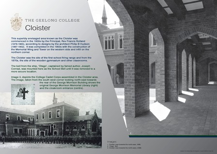 Interpretative Sign in the Cloister, 2015.